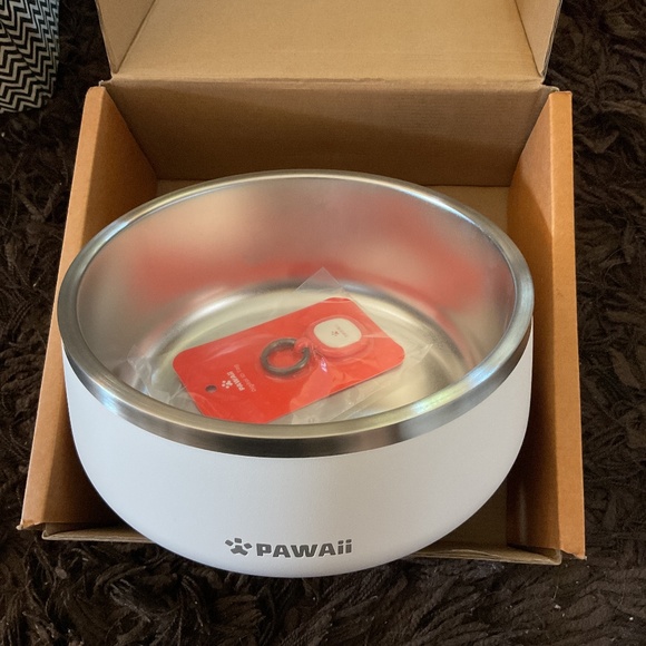 PAWAII Stainless Steel DOG BOWL ~non-slip ~ 34oz + digital ID Tag ~ POSH UP HOME - Picture 4 of 4